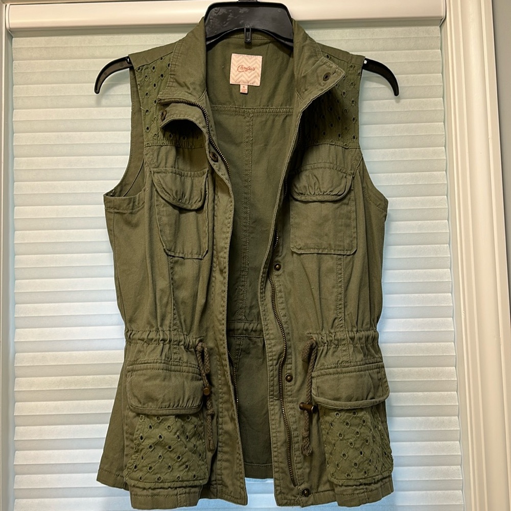 Candies Hunter Green Utility Sleeveless Vest